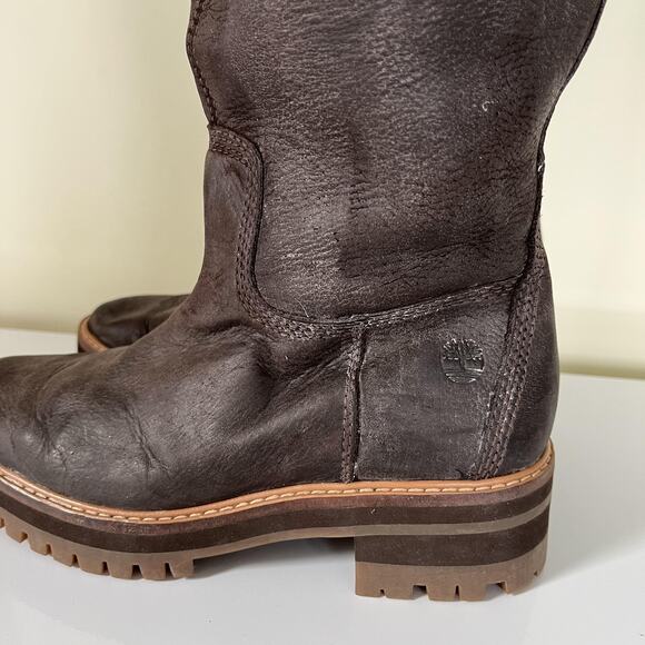 Timberland Boots Courmayer Valley Tall High Size 5.5 Leather Lug Sole A25CJ - Picture 8 of 10